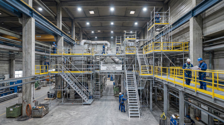 Industriegerüst in Produktionshalle
