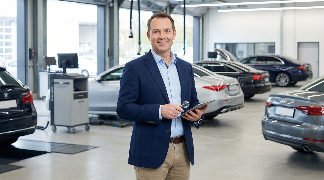 KFZ-Sachverständiger bei der Arbeit